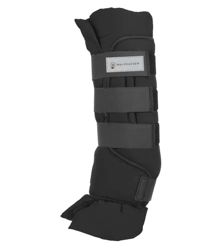 WALDHAUSEN Stallgamasche, Paar, XL, schwarz - Zubehör für Schuhe - Hochwertige Stallgamasche mit anatomischer Form und 4 starken Klettverschlüssen für optimalen Halt am Pferdebein, ideal für den täglichen Einsatz.