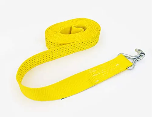 PETEX 43193819 Spanngurt ohne Ratsche 1-Teilig, 11, 6 M, 50 mm, 2500/5000 Dan, Doppelspitzhaken, Gelb