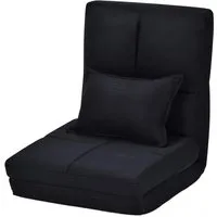 Costway Bodenstuhl mit Rückenlehne und Liegenfunktion – Schwarz