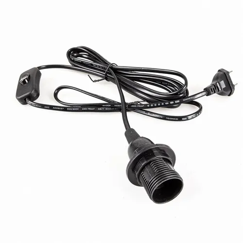 E14 Lampenfassung mit Schalter Netzkabel 3,5m 350SW schwarz