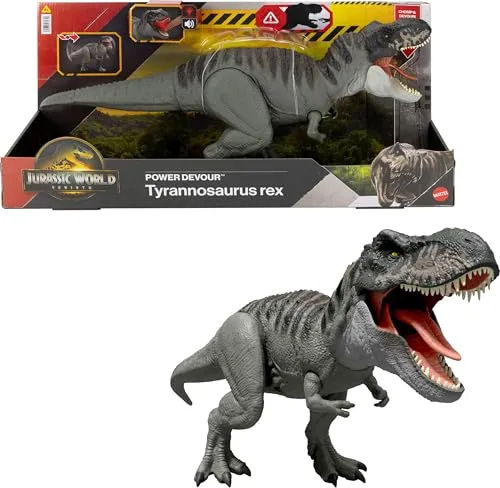 Jurassic World Dinosaurier t-Rex Fresh-Power - Dinosaurier & prähistorische Kreaturen für Kinder, interaktiver T-Rex mit aufregenden Soundeffekten und beweglichen Teilen für ein spannendes Spielvergnügen.