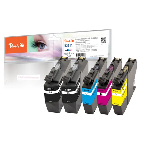 Peach Brother LC-3211 Multi-Pack-Plus - Drucker-Zubehör & Druckerpatronen, hochwertiger Multi-Pack mit 4 kompatiblen Patronen für brillante Druckergebnisse und hohe Seitenleistung.