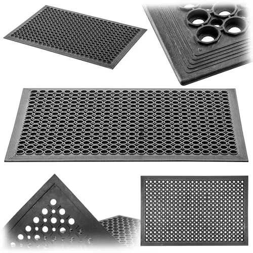 KADAX rutschfeste Fußmatte für den Außenbereich, Schwarze Gummimatte, Schmutzfangmatte für Eingangsbereiche, Fußabtreter aus Gummi (40x60 cm)