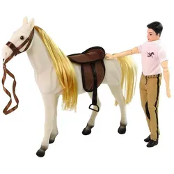 Weißes Pferd Puppe Set mit Zubehör