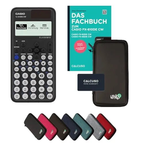 Casio fx-810DE CW inkl. Schutztasche & Fachbuch – Wissenschaftlicher Taschenrechner - Wissenschaftlicher Taschenrechner mit 252 Funktionen, inklusive Schutztasche für optimalen Schutz und einem Fachbuch zur Unterstützung beim Lernen. Ideal für Schule, Studium und Büro.