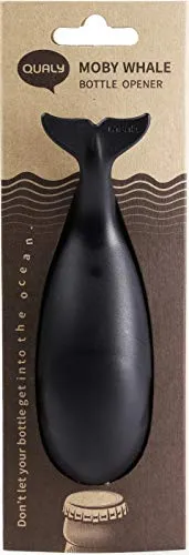Qualy Flaschenöffner MOBY WHALE, Schwarz von QUALY