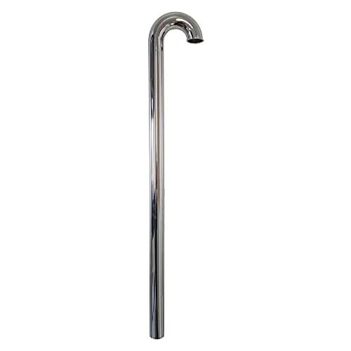 tecuro Siphon Abgangsrohr - Bodenrohr 680 mm mit 180° Bogen - Siphons: Hochwertiges Bodenrohr mit Bördelrand, inklusive Aufnahme für Mutter und Dichtung, ideal für eine zuverlässige Abwasserführung.