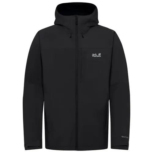 Jack Wolfskin Tempest 2L Jacket M black (6000) M - Funktionsjacke für Herren, wasserdicht mit 20.000 mm Wassersäule und atmungsaktiv. Ideal für Freizeit und Alltag, mit verstellbarer Kapuze und Fair-Wear-Zertifizierung für ethischen Konsum.