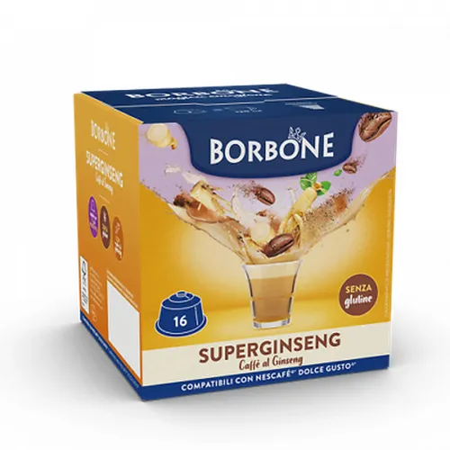 GINSENG CAPPUCCINO CAFFÈ BORBONE SUPERGINSENG 16 DOLCE GUSTO KOMPATIBLE KAPSELN