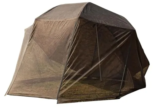 Fox 60' Mozzy Mesh - Moskitonetz für Schirme - Praktisches Moskitonetz für Fox Camo und Khaki 60ins Schirme, ideal zum Schutz vor Insekten, mit aufrollbarer Reißverschlusstür und Tragetasche für einfachen Transport.