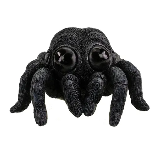 Kremers Schatzkiste Fantasy-Figur Tarantel schwarz – Dekofigur für kreative Akzente - Hochwertige Dekofigur einer schwarzen Tarantel aus Polyresin, ideal für fantasievolle Wohnraumgestaltungen. Maße: 15 x 10 x 9 cm.