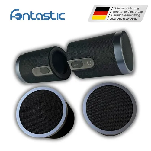 Fontastic Pisa 2-in-1 Bluetooth Lautsprecher - Tragbare Musik-Box mit Mikrofon, IPX6 spritzwassergeschützt und bis zu 13h kabellos Musik hören
