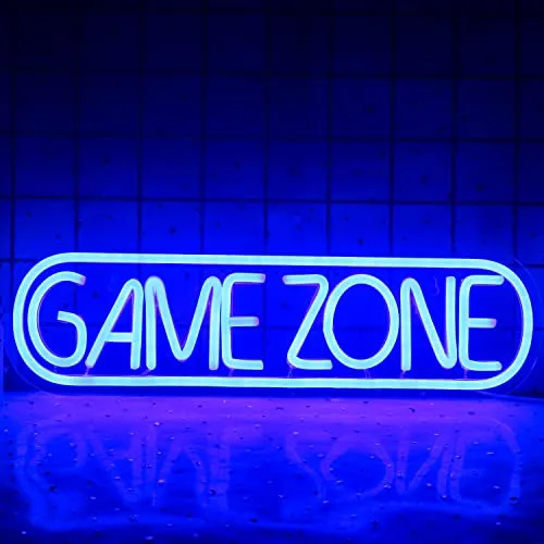 Wanxing Game Zone Neon Schild Gaming LED Schild Neonlicht Gamer Zone Neon Sign Leuchtreklame für Spielzimmerdekoration, Spielbereich,Männerhöhle,Kneipe,Geschenk für Teenager,Freunde,Jungen