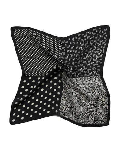 MayTree Seidentuch quadratisch, Punkte + Paisley Mix 53x53cm - Elegantes Seidentuch aus 100% Maulbeerseide, vielseitig als Halstuch, Handtaschen-Accessoire oder Haarband tragbar – der perfekte Farbtupfer für jeden Anlass.