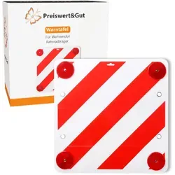 Warntafel Kunststoff 50x50 Rot-Weiß mit Rückstrahlern