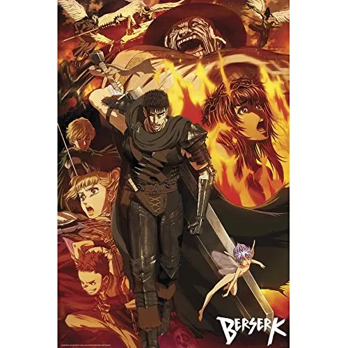 ABYSTYLE Berserk Group 61 x 91,5 cm / 24,2 x 35,8 Zoll Maxi-Poster – Gerollt geliefert – Kunstposter – Wandposter – Poster & Drucke | Berserk Merchandising