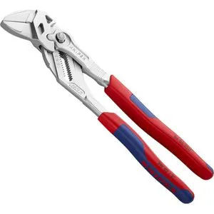 Knipex 86 05 250 Zangenschlüssel 52mm 250mm - Zangen für schonende Montage von Armaturen, mit glatten Backen und schneller Einstellung per Knopfdruck. Ideal für präzises Greifen und Halten ohne Kantenbeschädigung.