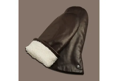 AKAROA ESTD 2019 Lederhandschuhe Damen SUE, Fäustling - Handschuhe & Fäustlinge für Damen, aus italienischem Leder mit warmem Neuseeland Lammfell-Futter, ideal für Touchscreen-Nutzung und in hochwertiger Geschenkbox.