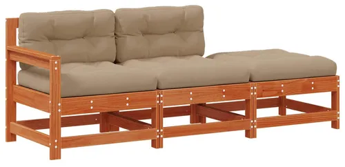 vidaXL Wachsbraunes Modulares Ecksofa für den Außenbereich