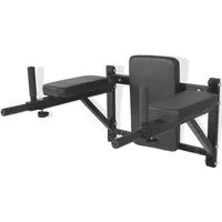 vidaXL Wandmontierte Dipstation – Dipper für effektives Training - Dip-Station für Wandmontage, ideal für Trizeps- und Bauchmuskeltraining, mit verstellbaren Griffen und gepolsterten Polstern für maximalen Komfort.