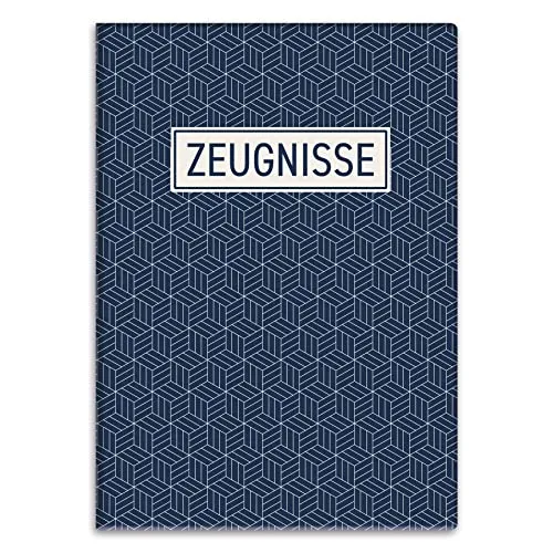 itenga Zeugnismappemit Motiv DIN A4 Dokumentenmappe Zeugnisse - für Kinder Jugendliche Schüler Mädchen (Geometrie)