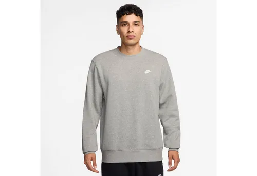Nike Club Sweatshirt Herren in Dunkelgrau-Meliert, Größe XL - Stylisches Sweatshirt mit geripptem Rundhalsausschnitt und Logostickerei; ideal für lässige Outfits; bequem und vielseitig einsetzbar.
