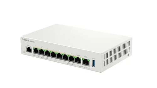 D-Link DBR-600-P Business PoE-Router – 2,5G Dual-WAN-VPN-Router mit 8 PoE+ Ports - Router mit ultraschneller 2,5G-Konnektivität und 8 PoE+-Ports für weniger Kabelsalat. Ideal für kleine Büros und Cafés, sorgt für unterbrechungsfreies Internet mit Multi-WAN-Lastverteilung.