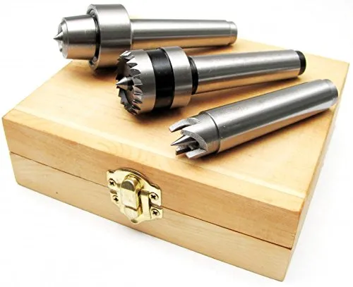 Spezial-Mitnehmer Set für Drechselbänke - Zubehör für Drechselbänke & Drehmaschinen mit herausnehmbaren Spitzen und kugelgelagertem Rollkörner für präzises Drehen und optimale Ergebnisse.