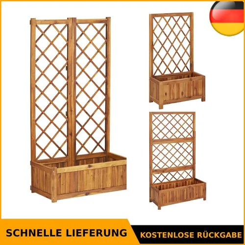 vidaXL Akazienholz Massiv Garten Hochbeet - Pflanzkasten mit Spalier, witterungsbeständig und ideal für Garten oder Terrasse