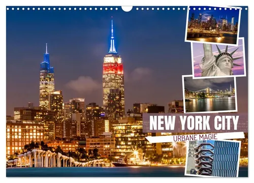 NEW YORK CITY Urbane Magie Wandkalender 2026 - DIN A3 quer, beeindruckende Tages- und Nachtaufnahmen von New York für 33,99 € - ideal für Reisefans und Stadtliebhaber.