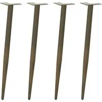 vidaXL Couchtisch Beine Konische Form 4 Stück - Möbelfüße aus robustem pulverbeschichtetem Stahl, ideal für individuelle Couchtischgestaltungen. Mit verstellbaren Nivellierfüßen für Stabilität auf unebenen Böden.