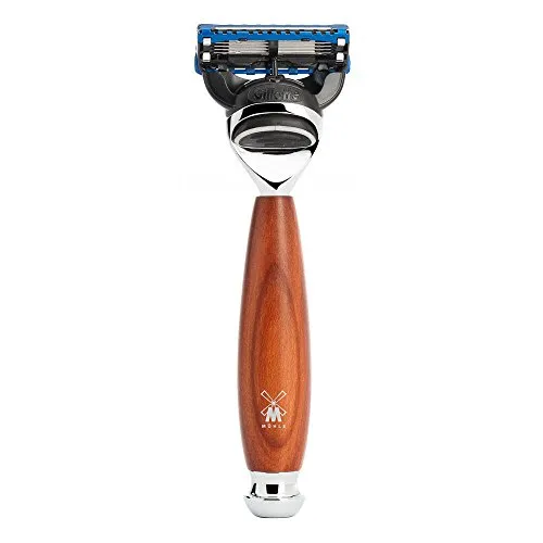 Gillette Fusion MUHLE R331F Pflaumenholz-Kartuschenrasierer – Elegantes Geschenk - Rasiermesser aus edlem Pflaumenholz, ideal als stilvolles Geschenk für besondere Anlässe und Liebhaber erstklassiger Rasur.