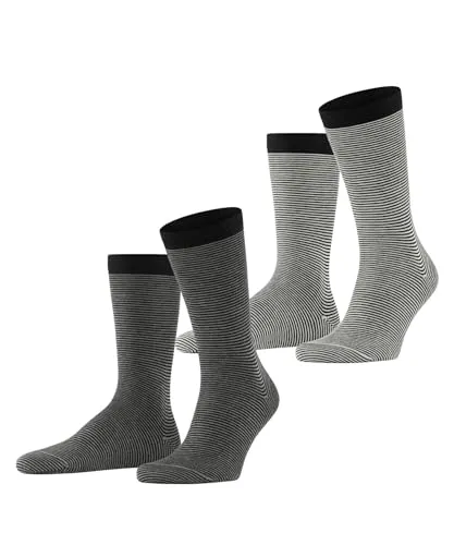 ESPRIT Herren Socken Allover Stripe Multipack M So Baumwolle gemustert 2 Paar, Mehrfarbig White Black 0050, 43-46