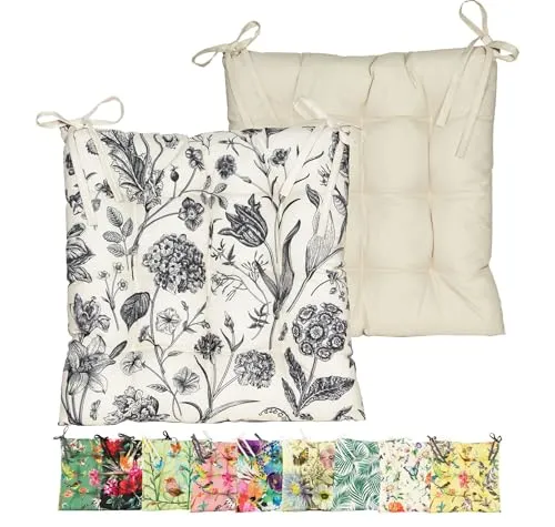 JACK Outdoor Motiv Stuhlkissen 38x38cm Lounge Kissen Auflage Wasserfest Sitzkissen Garten Lotus Effekt, Farbe:Vintage Flowers