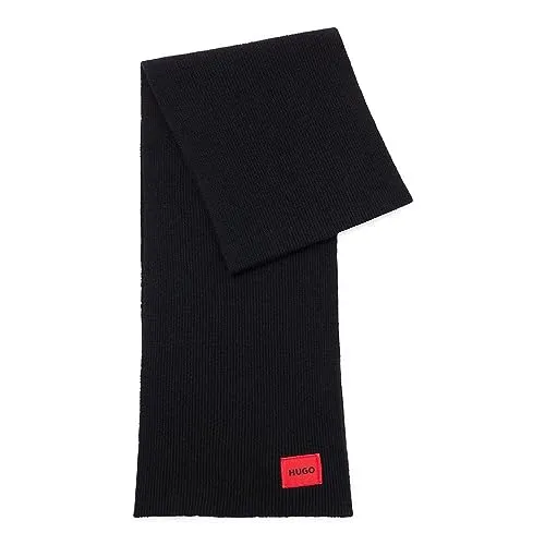 HUGO Herren Zaff 6 Schal, Black1, Einheitsgröße EU in schwarz von HUGO BOSS