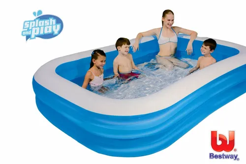 Bestway Rechteckiger Familienpool 262cm x 175cm x 51cm - Swimmingpools - Robuster Familienpool aus vorgeprüftem Vinyl, ideal für unvergessliche Sommertage im Garten!