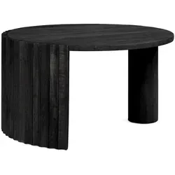 Bizzotto Couchtisch Orissa aus Mangoholz Ø 80 cm, Schwarz - Eleganter Couchtisch aus hochwertigem Mangoholz mit rundem Design, ideal für stilvolle Wohnzimmer. Maße: Ø 80 cm, Höhe 45 cm. Pflegeleicht und mit charakteristischer Holzoptik.