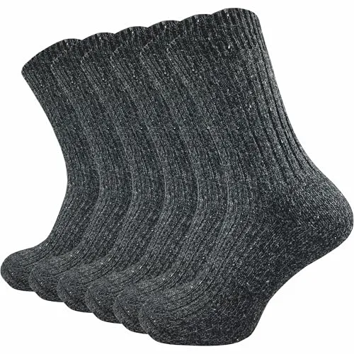 GAWILO Herren Norweger Socken (6 Paar) warme & dicke Thermosocken gegen kalte Füße | Wollsocken (DE/NL/SE/PL, Numerisch, 47, 50, Regular, Regular, schwarz)