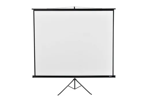 in.tec Beamer Leinwand 113 Zoll mit Stativ - Beamer-Leinwände für Heimkino und Präsentationen, schnell aufstellbar mit stufenloser Höheneinstellung und faltenfreier Oberfläche für optimale Bildqualität.