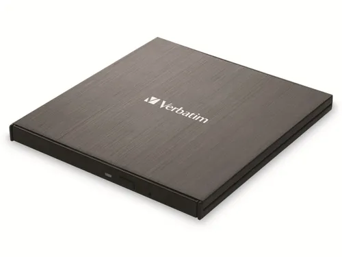 Verbatim External Slimline CD DVD Writer - Kompakter USB 3.2 Brenner mit USB-C, ideal für Notebooks und mobiles Arbeiten, unterstützt alle Disk-Formate