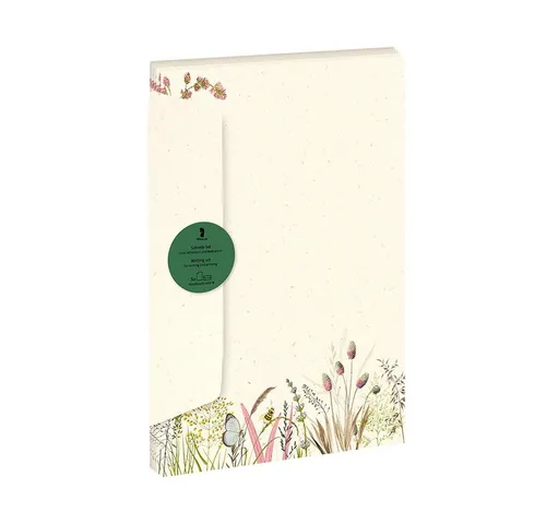 Rössler Briefpapier RÖSSLER Briefpapier Set Blüten im Wind 5 Blatt/5 Briefumschläge DIN A4