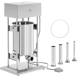 Royal Catering Wurstfüllaufsatz 20 L – Elektrische Wurstfüllmaschine mit Fußpedal - Fleischwölfe – 20 L Wurstfüller mit 300 W Motor für effiziente Wurstherstellung, inkl. 4 Füllrohren für flexible Anwendung und einfache Bedienung mit Fußpedal.