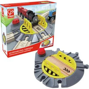 Hape Spielzeugeisenbahn-Zubehör E3723, Verstellbare Schienen-Drehscheibe, aus Kunststoff