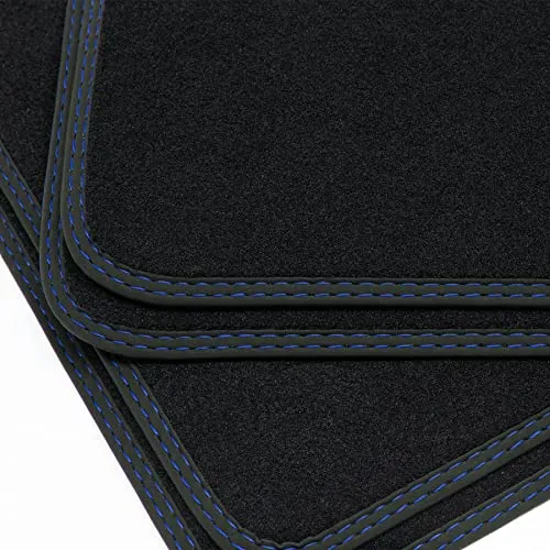 Doppelziernaht Fußmatten für BMW 3er E46 Touring Limo Coupe 1998-2006 - Premium Velours Fußmatten, passgenau und antirutsch, einfach zu reinigen – das ideale Zubehör für Ihren BMW 3er E46.