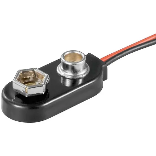 Batterieclip für 9V Blöcke, I-Form, Plastikgehäuse von Goobay