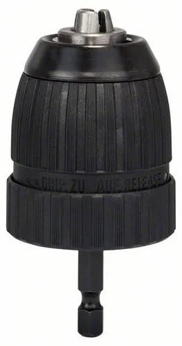 Bosch Schnellspannbohrfutter 1-10 mm - Bohrfutter für einfache Handhabung ohne Schlüssel, ideal für sicheres Einspannen von Zylinder- und Sechskantschaftbohrern.