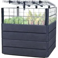 Hochbeet klassisch GARANTIA Ergo Quadro Turbo Plus L 80 - Gewächshaus & Frühbeete - Inklusive Flora-Wassersparsystem für optimale Bewässerung und weniger Wasserverbrauch.