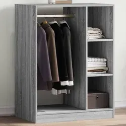 vidaXL Kleiderschrank Grau Sonoma 77x48x102 cm - Drohnenzubehör und Stauraum: Eleganter Kleiderschrank aus robustem Holzwerkstoff mit viel Platz für Kleidung und Zubehör, ideal für kleine Räume.