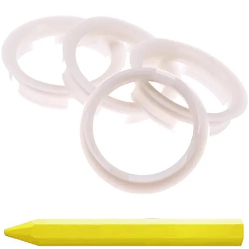 4X Zentrierringe Transparent 63,4 mm x 56,1 mm + 1x Reifen Kreide Fett Stift
