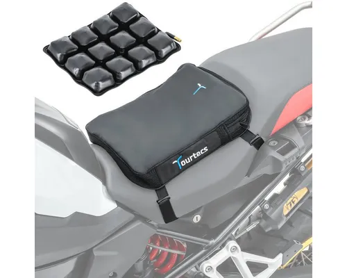 Tourtecs Air Deluxe S Motorrad Luftkissen - Komfort Sitzkissen in Schwarz - Sonstige KFZ-Ersatzteile – Premium-Luftkissen mit individuell regulierbarer Luftfüllung für optimalen Sitzkomfort und Druckverteilung auf langen Touren.
